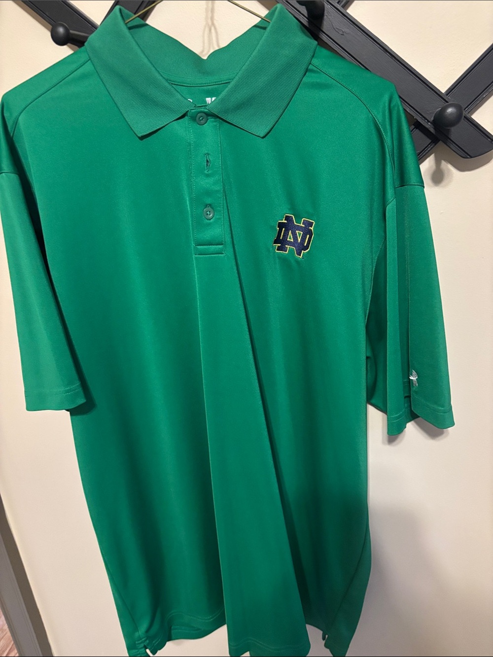 UA Notre Dame Green Men's Polo with Embroidered Logo